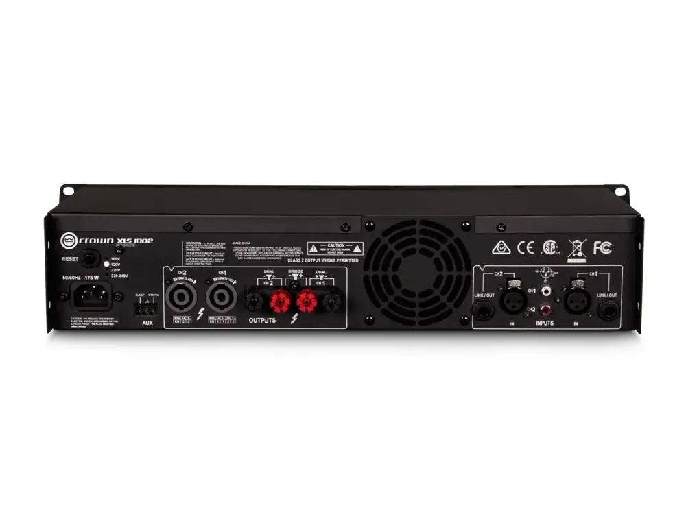 Crown XLS 1002 - back panel