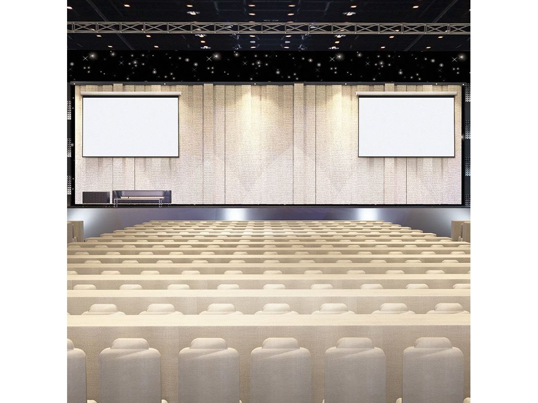 Draper Acumen XL E projection screen installed in an auditorium
