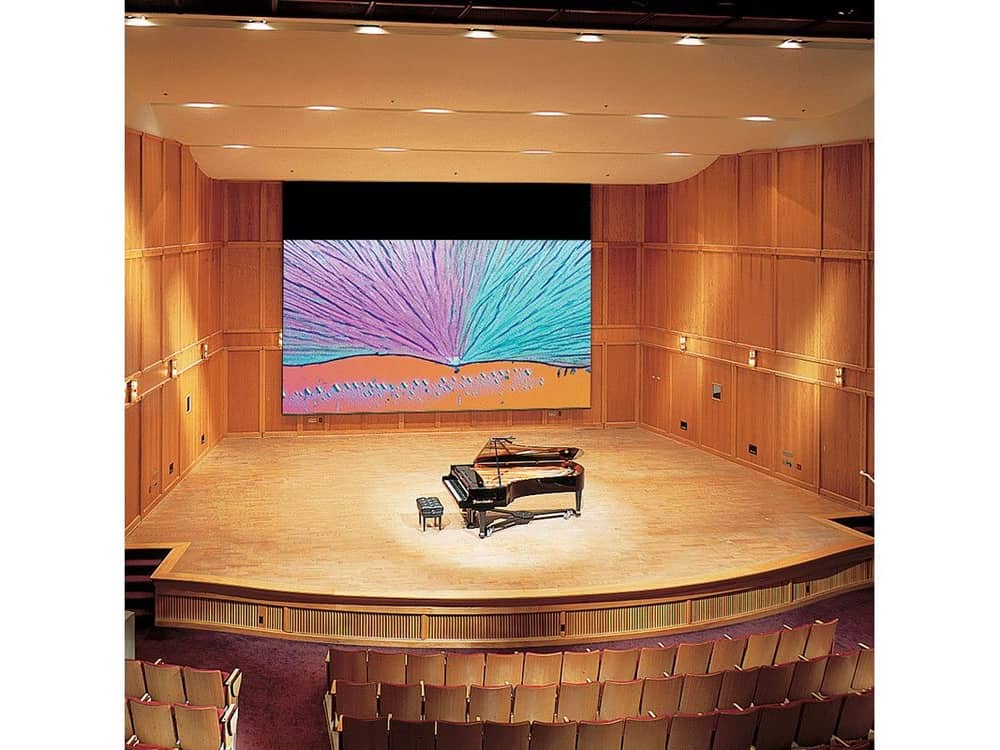 Draper Paragon E projection screen installed in a recital hall