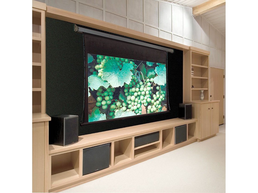 Draper Premier projection screen installed in a home theater