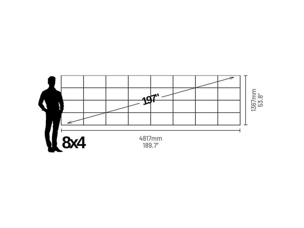 LP7080412S Phase 7680 197" 32:9 Ultrawide Video Wall (1.2mm) - size and dimensions diagram