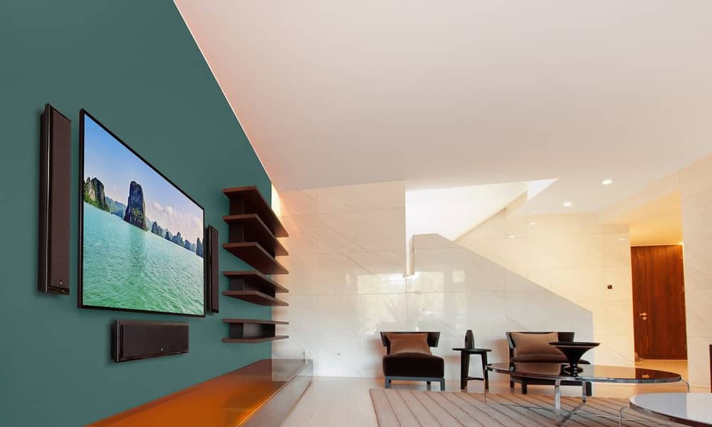 MartinLogan Motion SLM - SLM On Wall with TV