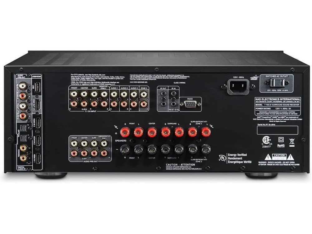 T 758 v3i AV Surround Sound Receiver - rear panel