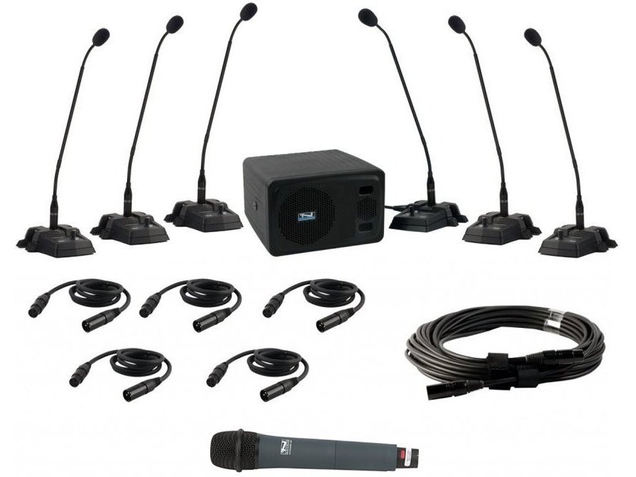 Anchor Audio CM-6W CouncilMAN Conference Microphone System 6 User Package with Wireless Microphone