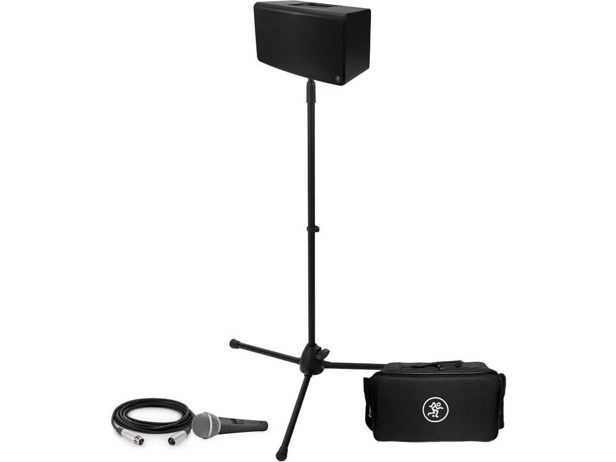 Portable Classroom Sound System with Mackie Rechargeable PA Bluetooth Speaker and Microphone