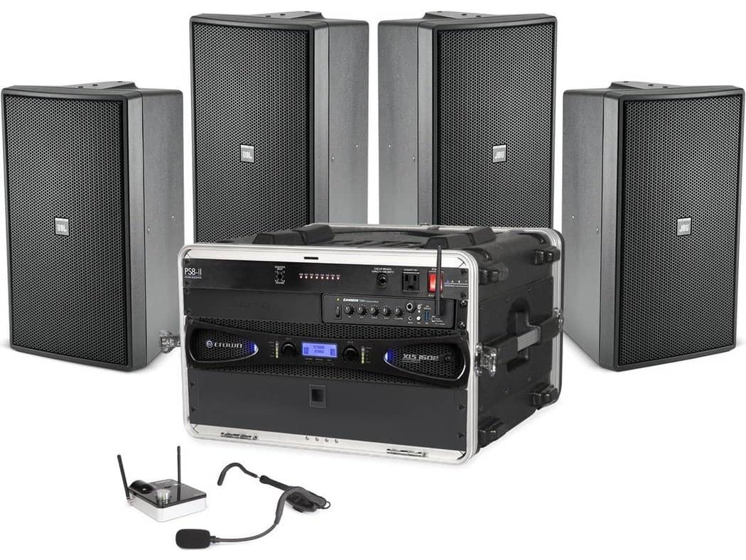 JBL Pro Gym Sound System with JBL 4 Speakers, Fitness Headset Mic and Bluetooth Wireless Connectivity