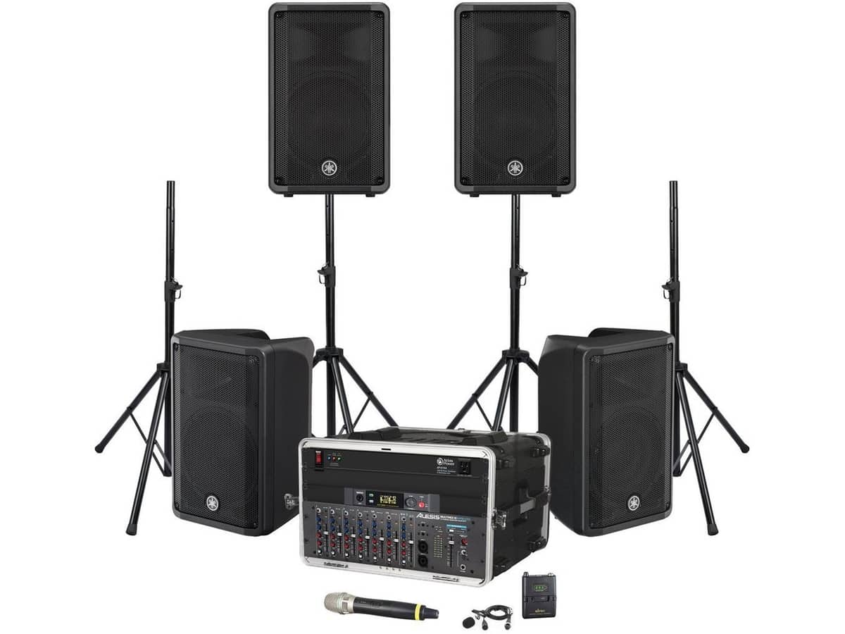 Gymnastics, Cheer and Tumbling Sound System with 4 Yamaha Powered Loudspeakers and Bluetooth Connectivity