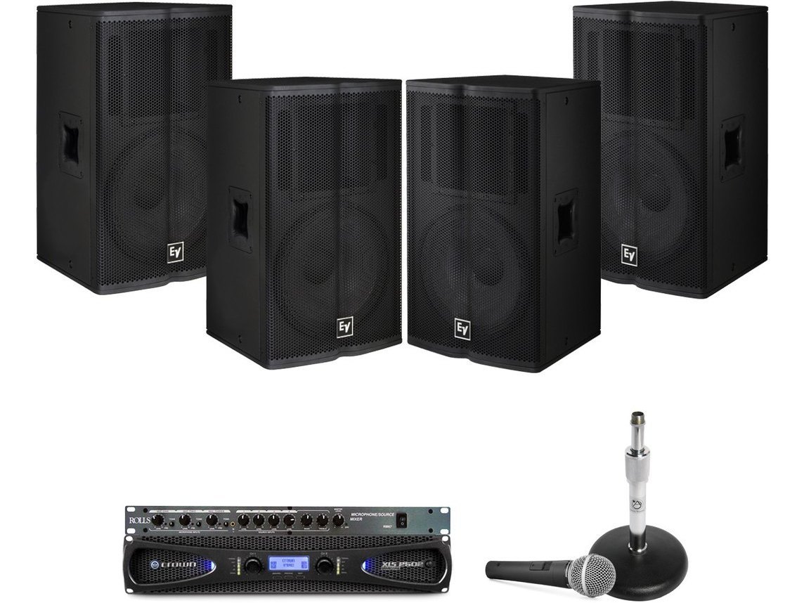 Gymnasium Sound System with 4 Electro-Voice TX1152 Loudspeakers and Crown XLS DriveCore 2 Series Power Amplifier
