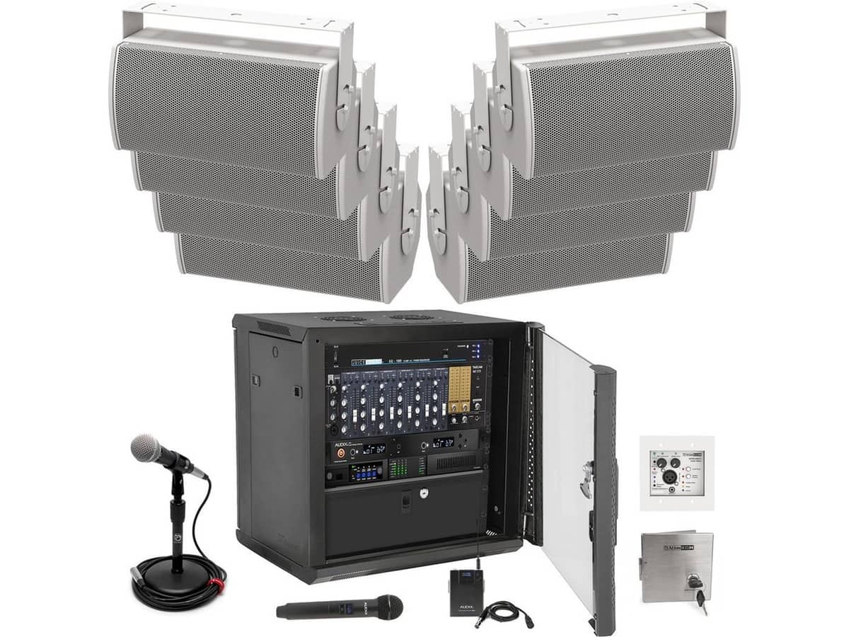 Gym Sound System with 8 Bose Professional ArenaMatch Speakers and Multi-Channel Multi-Zone Mixer