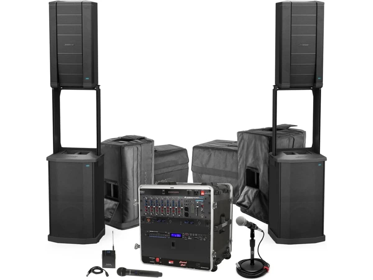 Bose F1 Dual Flexible Array Portable Gym Sound System 4000 Watts with 10-Channel Bluetooth Mixer