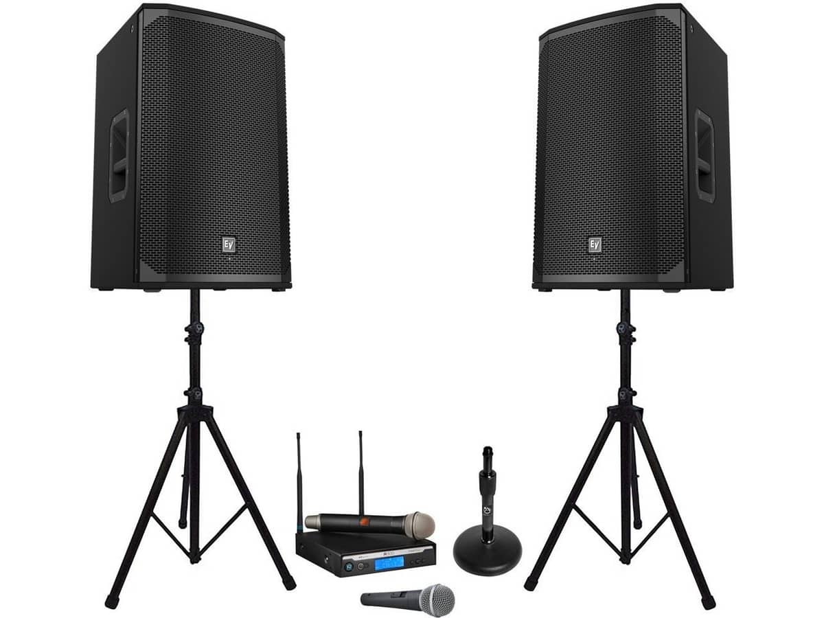 Portable Soccer Field Sound System with 2 Electro-Voice EKX Powered Speakers
