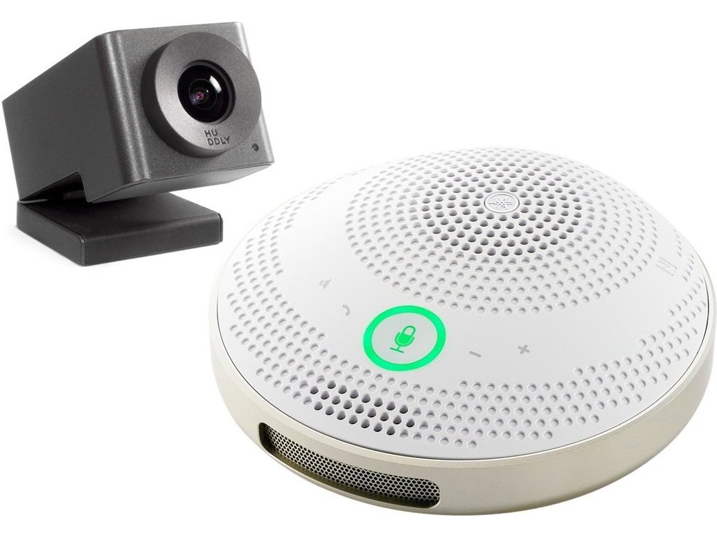 Yamaha Huddly Go Conferencing Camera with YVC-200 Portable USB Bluetooth Speakerphone - White