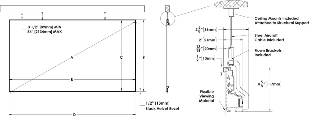 Screen Innovations Zero Edge specification drawing